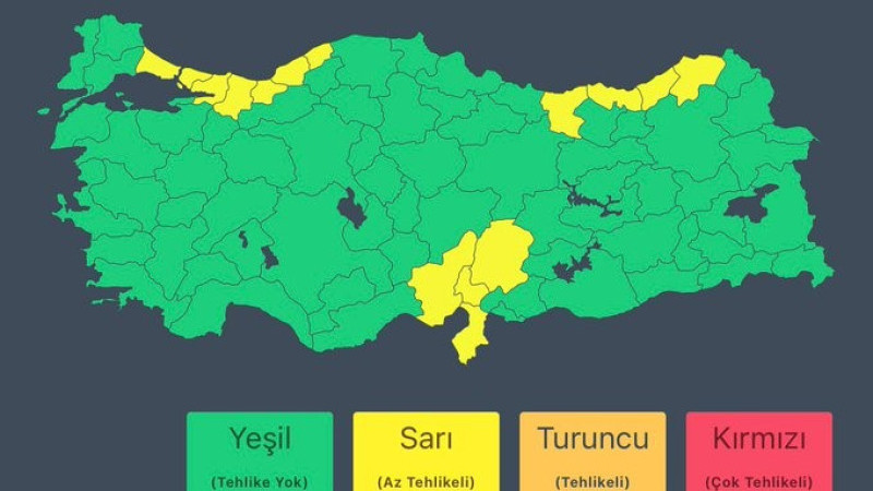 METEOROLOJİ SARI KOD İLE UYARDI 