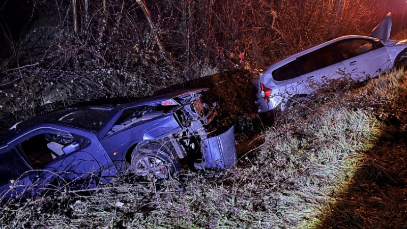 İKİ ARAÇ SU KANALINA DEVRİLDİ